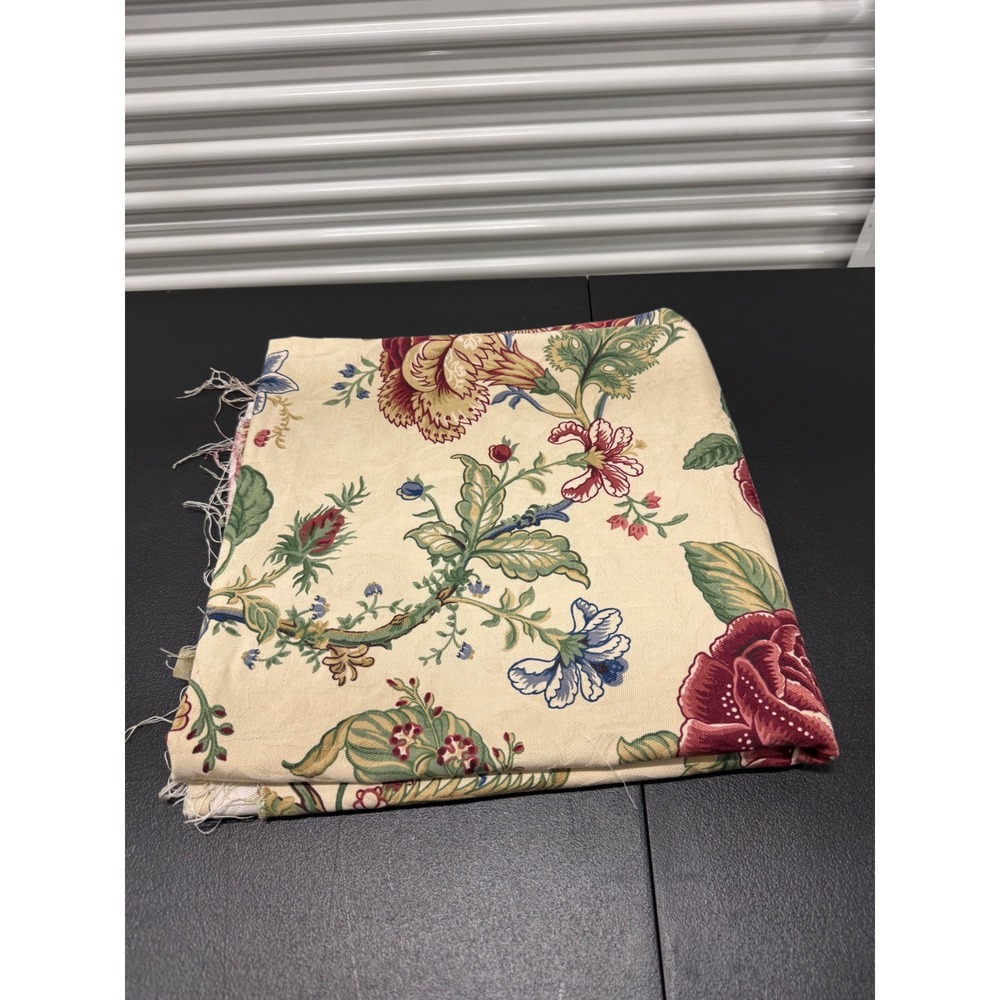 Vintage 90s Waverly Montague Floral Fabric 100% Cotton Screen Print 54x118